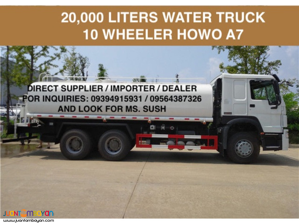 20,000 LITERS WATER TRUCK 10 WHEELER HOWO A7