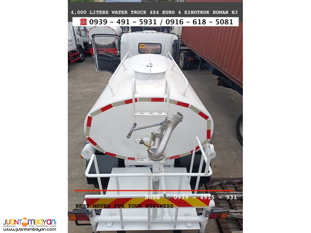 4,000 LITERS WATER TRUCK 6 WHEELER SINOTRUK HOMAN H3