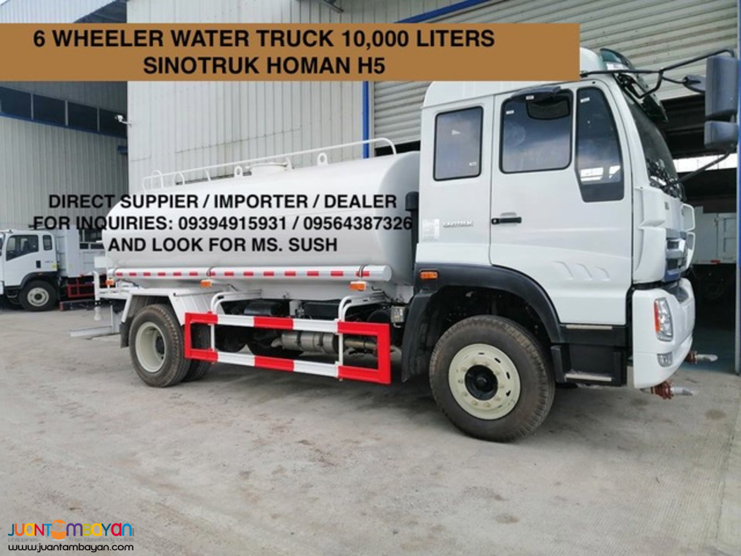 6 WHEELER 10,000 LITERS WATER TRUCK SINOTRUK HOMAN H5