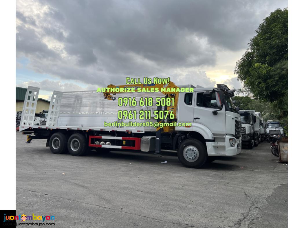 10 wheeler self loading truck 2ith 5 tons boom sinotruk howo nx