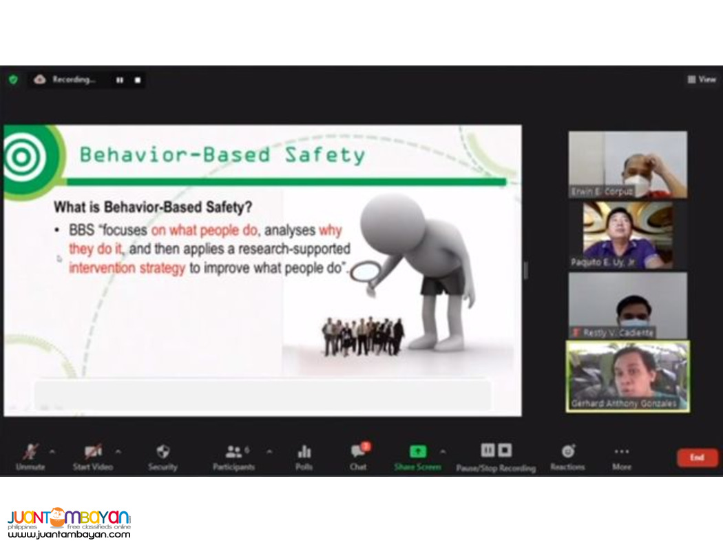 Online BBS Training DOLE Accredited Training Behavior Based Safety