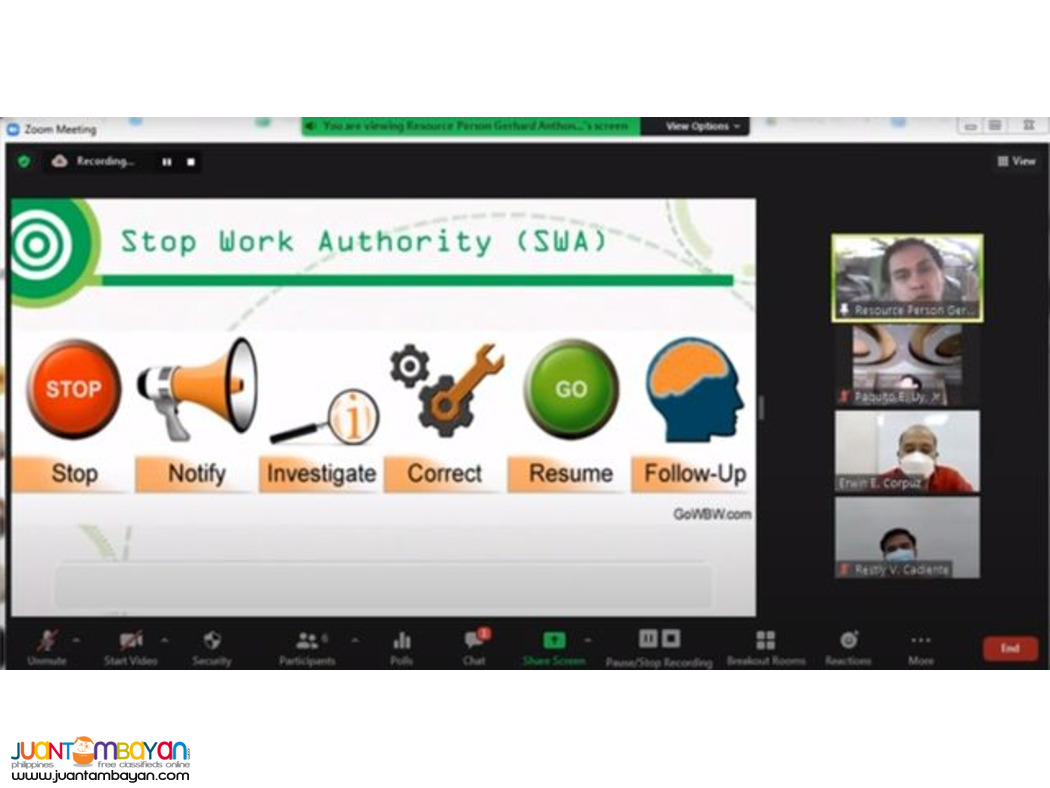 Online BBS Training DOLE Accredited Training Behavior Based Safety