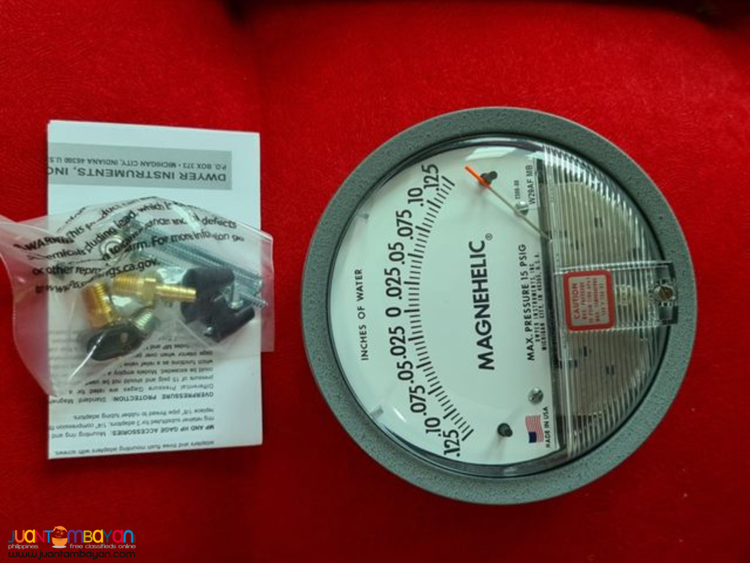 Dwyer Magnehelic Gage, for Isolation Room, 0.125