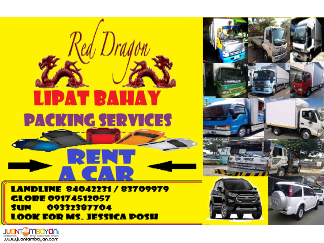 RED DRAGON LIPAT BAHAY TRUCK PACKING SERVICES AND CAR RENTAL 