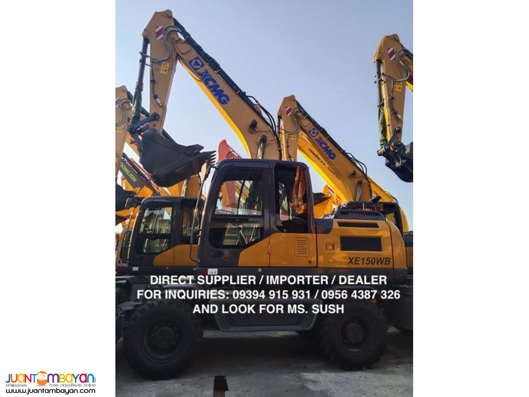 brand new backhoe excavator xE150 o.58 cubic wheel type