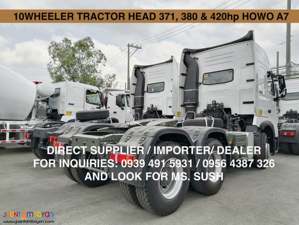 10 wheeler tractor head howo a7 420hp brand new for sale