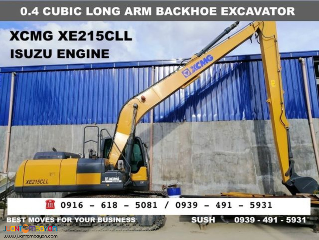 0.4 cubic Long Arm Backhoe Excavator XCMG XE215CLL Isuzu Engine