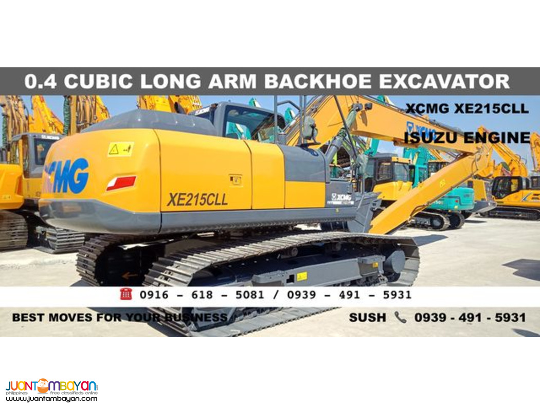 0.4 cubic Long Arm Backhoe Excavator XCMG XE215CLL Isuzu Engine