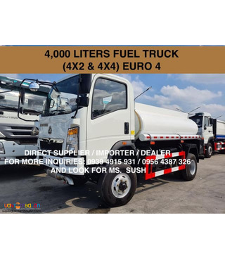 BRAND NEW FUEL TRUCK 4,000 LITERS 4X2 & 4X4 SINOTRUK FOR SALE