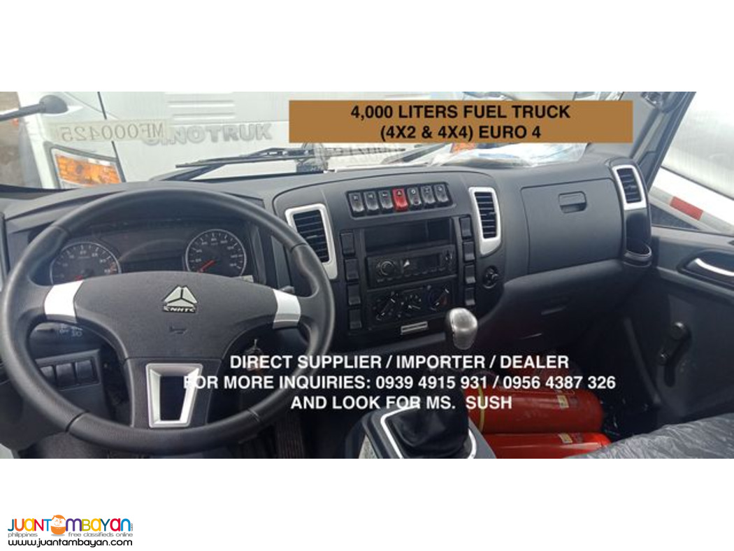 BRAND NEW FUEL TRUCK 4,000 LITERS 4X2 & 4X4 SINOTRUK FOR SALE