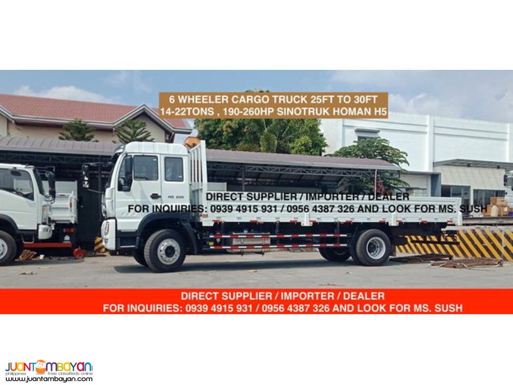 6 wheeler cargo truck 17ft sinotruk homan h3 & h5 for sale