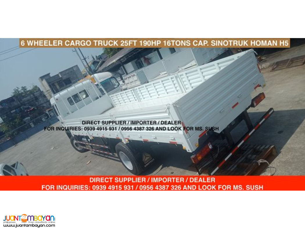 6 wheeler cargo truck 17ft sinotruk homan h3 & h5 for sale