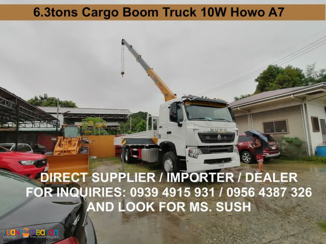 10 wheeler 6.3tons telescopic boom truck howo a7 euro 2 & 4 