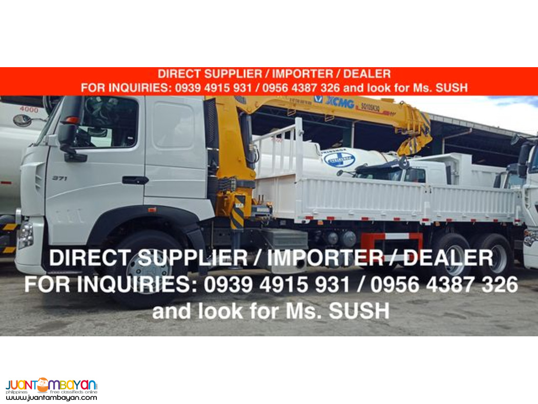 10 tons boom truck 10 wheeler howo a7 euro 2 & euro 4 for sale