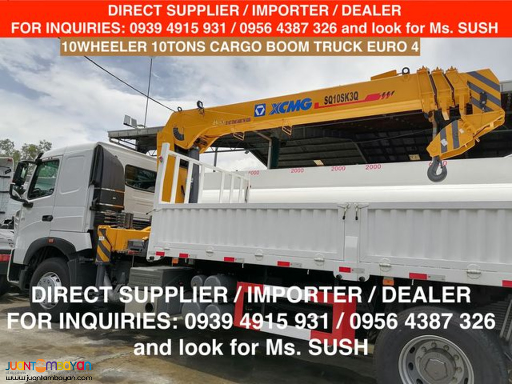 10 tons boom truck 10 wheeler howo a7 euro 2 & euro 4 for sale