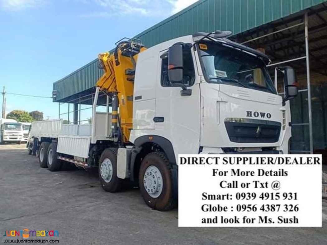 12 wheeler howo a7 boom truck 16tons knuckle type for sale