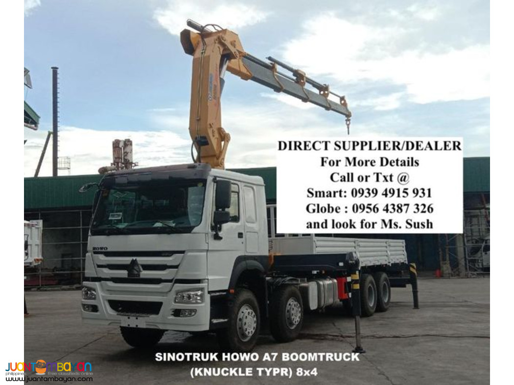 12 wheeler howo a7 boom truck 16tons knuckle type for sale