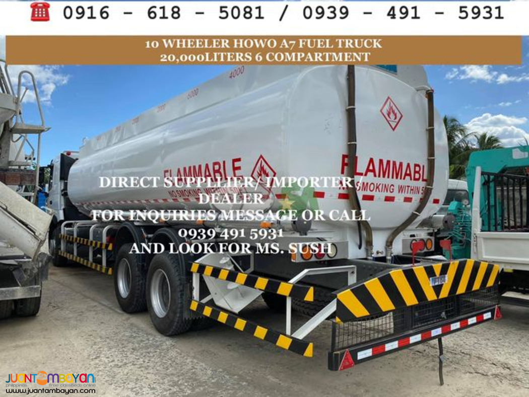 10WHEELER HOWO A7 FUEL TRUCK 20,000 LITERS FOR SALE