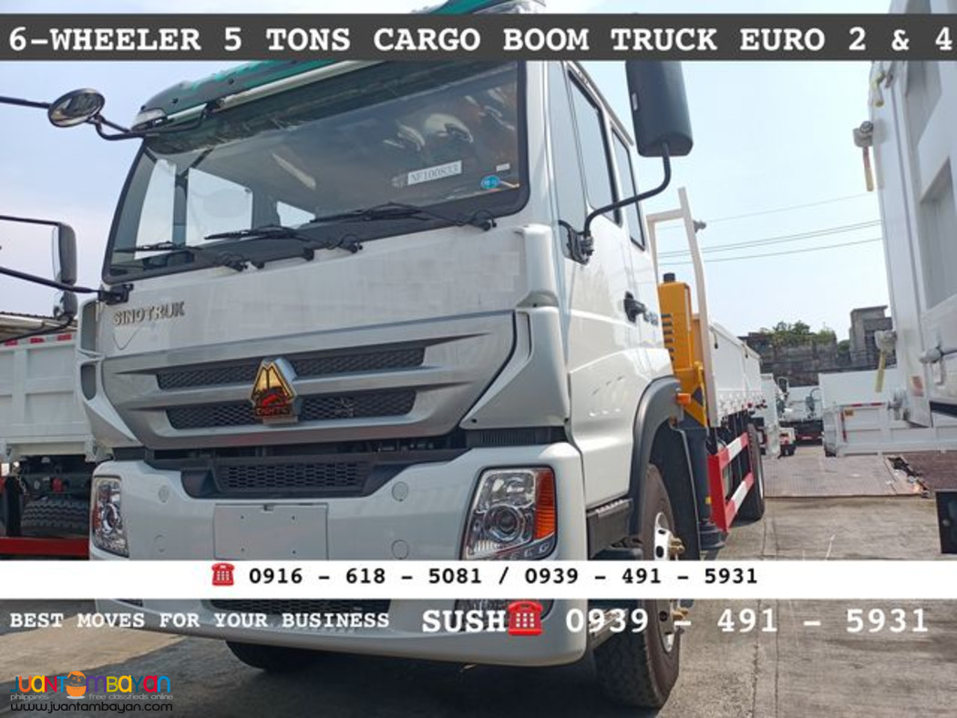 6 wheeler 5 tons Cargo boom truck sinotruk homan h5 for sale