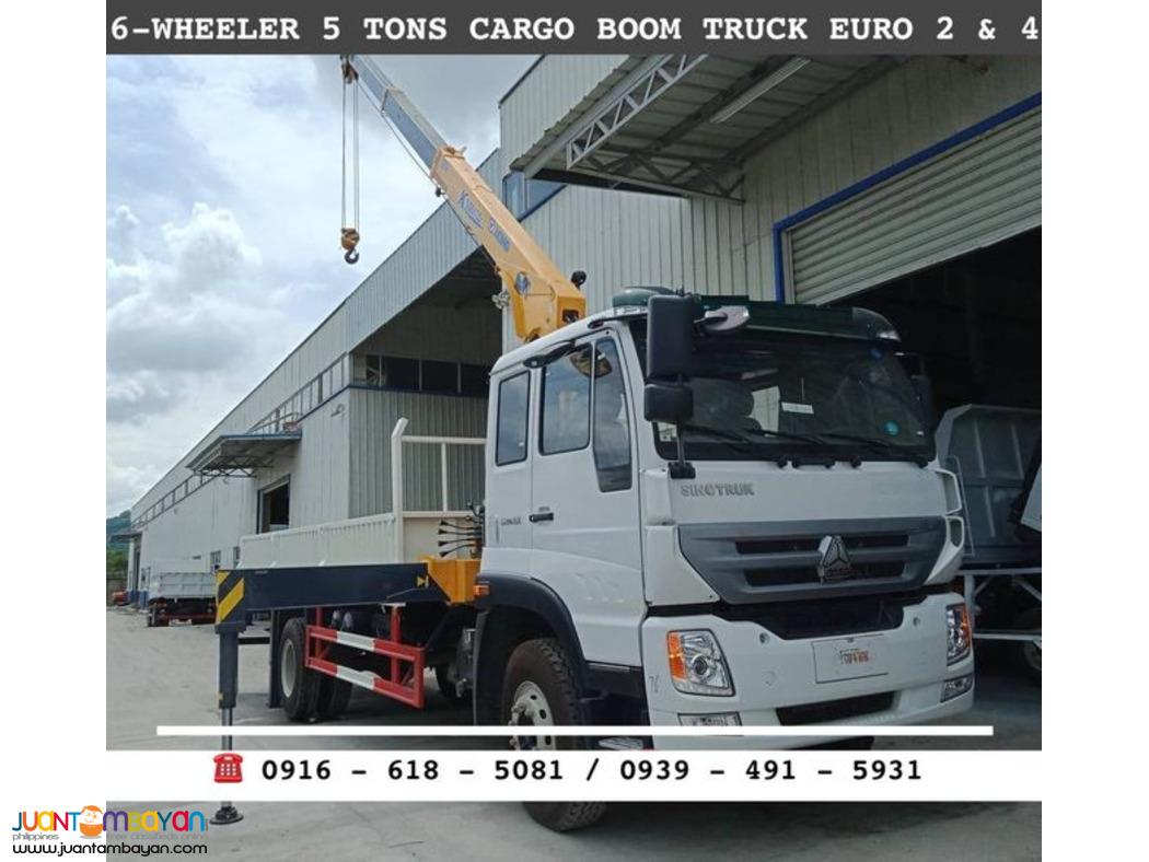 6 wheeler 5 tons Cargo boom truck sinotruk homan h5 for sale