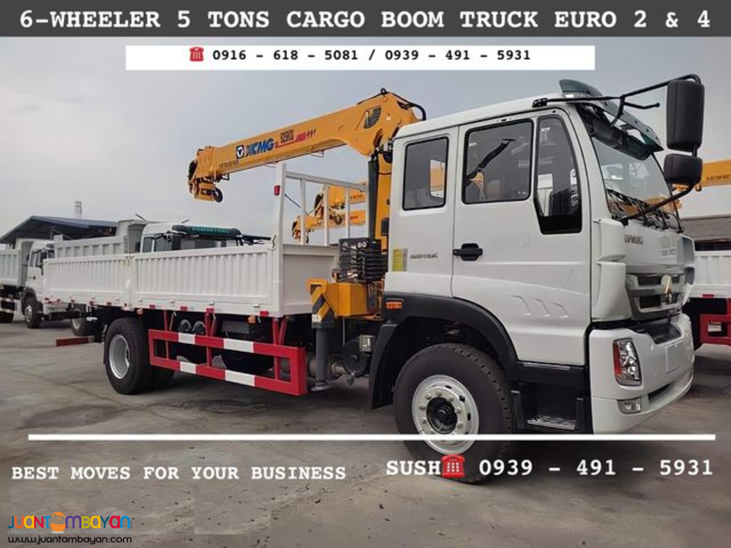 6 wheeler 5 tons Cargo boom truck sinotruk homan h5 for sale