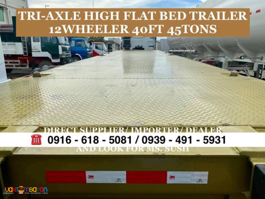 brand new 40ft, 45tons flat bed trailer / highbed trailer for sale