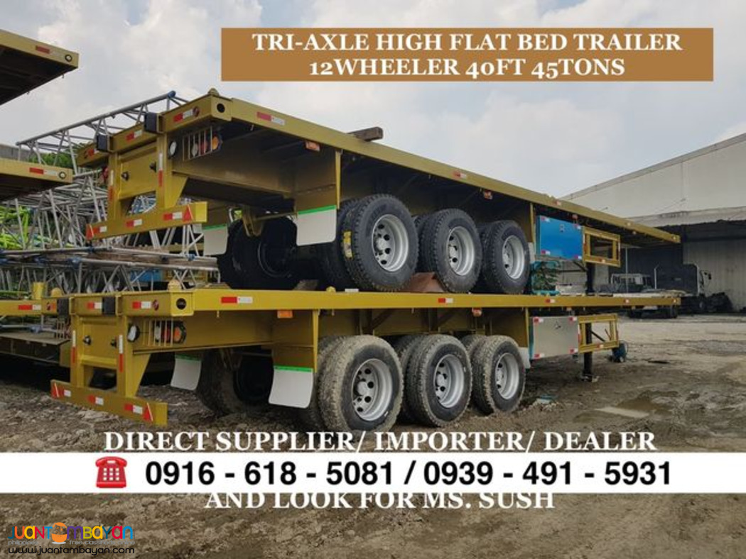 brand new 40ft, 45tons flat bed trailer / highbed trailer for sale