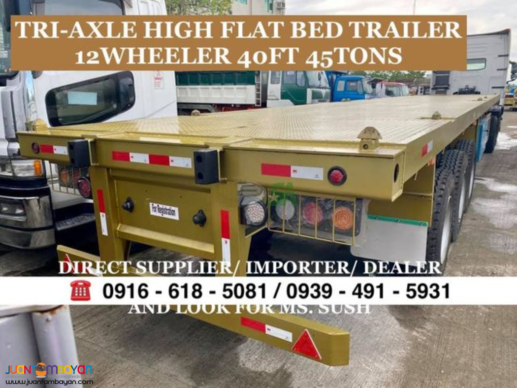 brand new 40ft, 45tons flat bed trailer / highbed trailer for sale