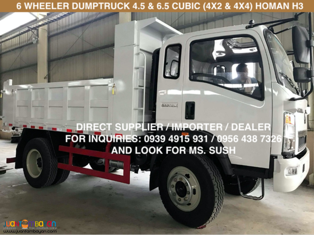 6 WHEELER DUMP TRUCK 4.5CUBIC 4X2 & 4X4 SINOTRUK HOMAN H3