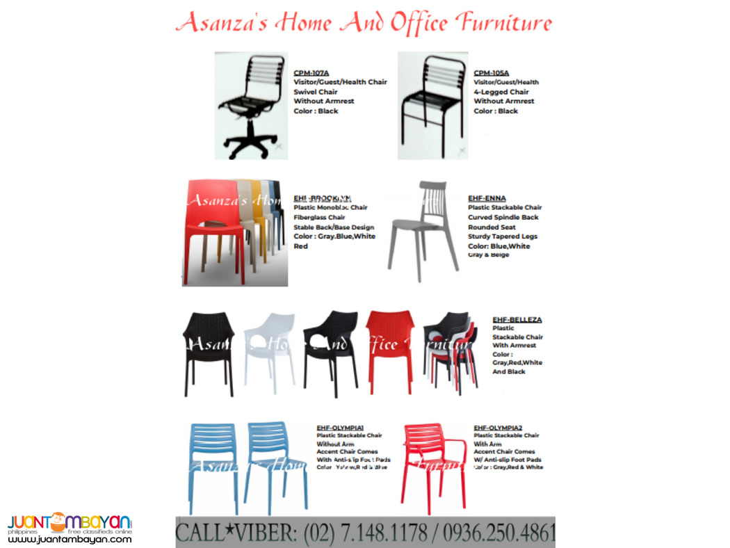 STACKABLE / PLASTIC CHAIR ( FACTORY PRICE )