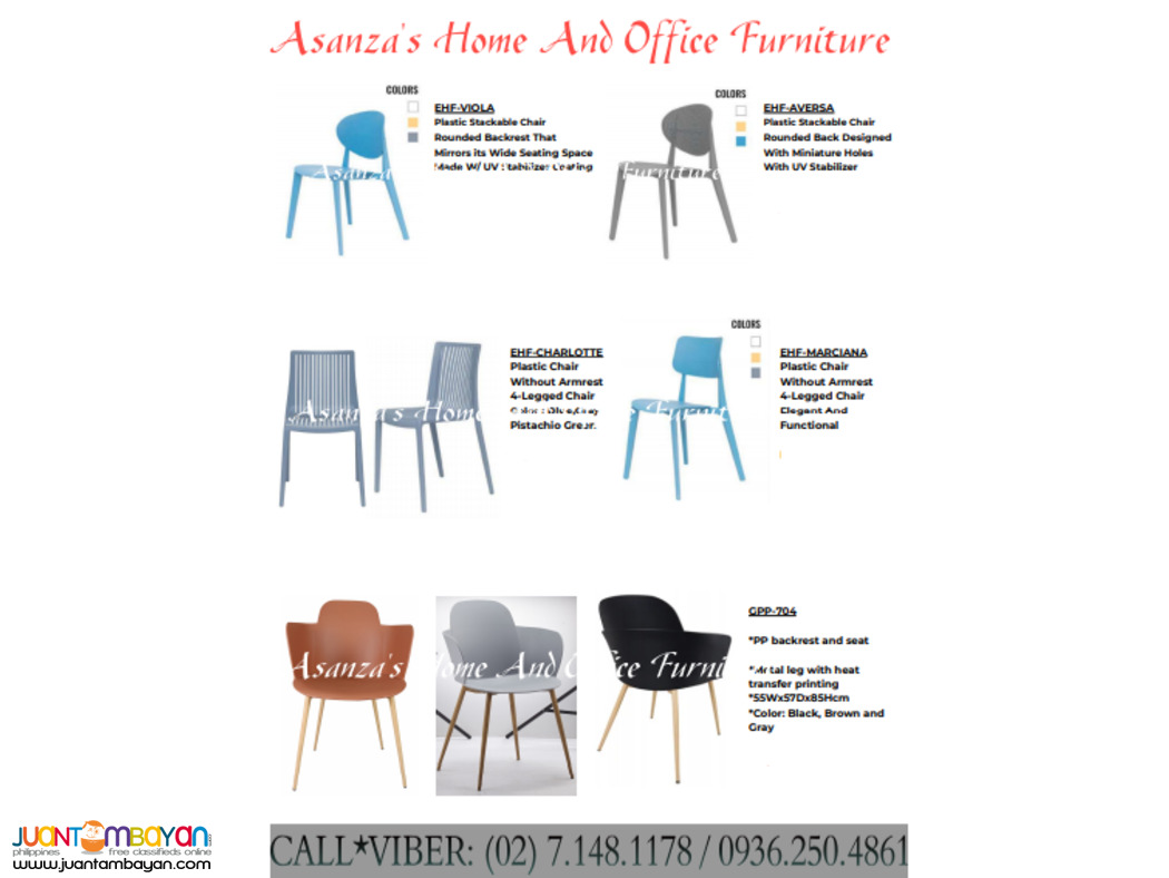 STACKABLE / PLASTIC CHAIR ( FACTORY PRICE )