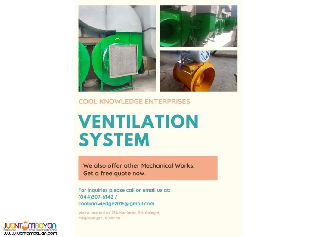 Blowers and Ducting for Exhaust and Supply Air