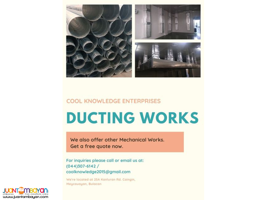 Blowers and Ducting for Exhaust and Supply Air