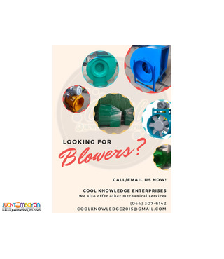 centrifugal Blowers for Exhaust and Fresh air