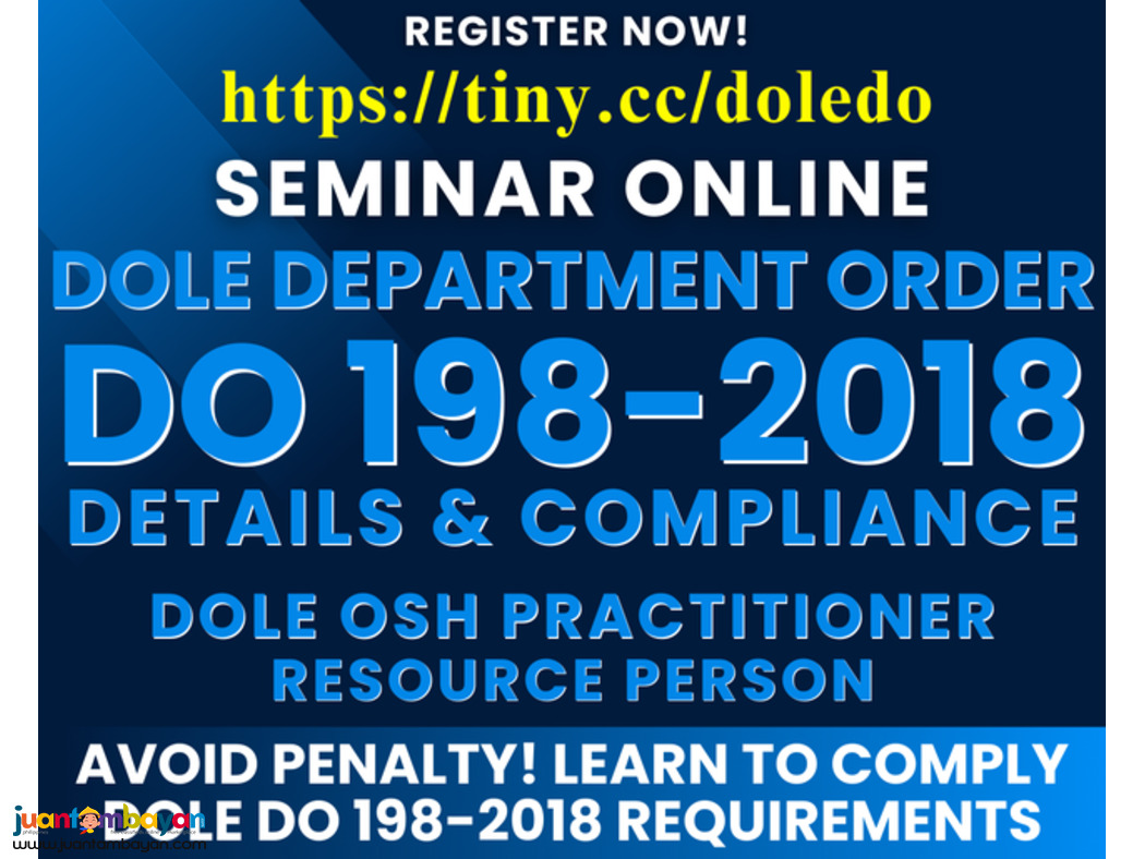 Seminar DOLE Department Order 198-2018 Compliance DO198-18