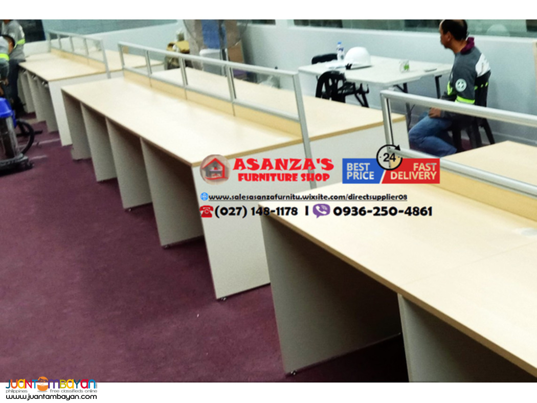 Office Table Design-Front Panel Divider (Fabric With Glass)