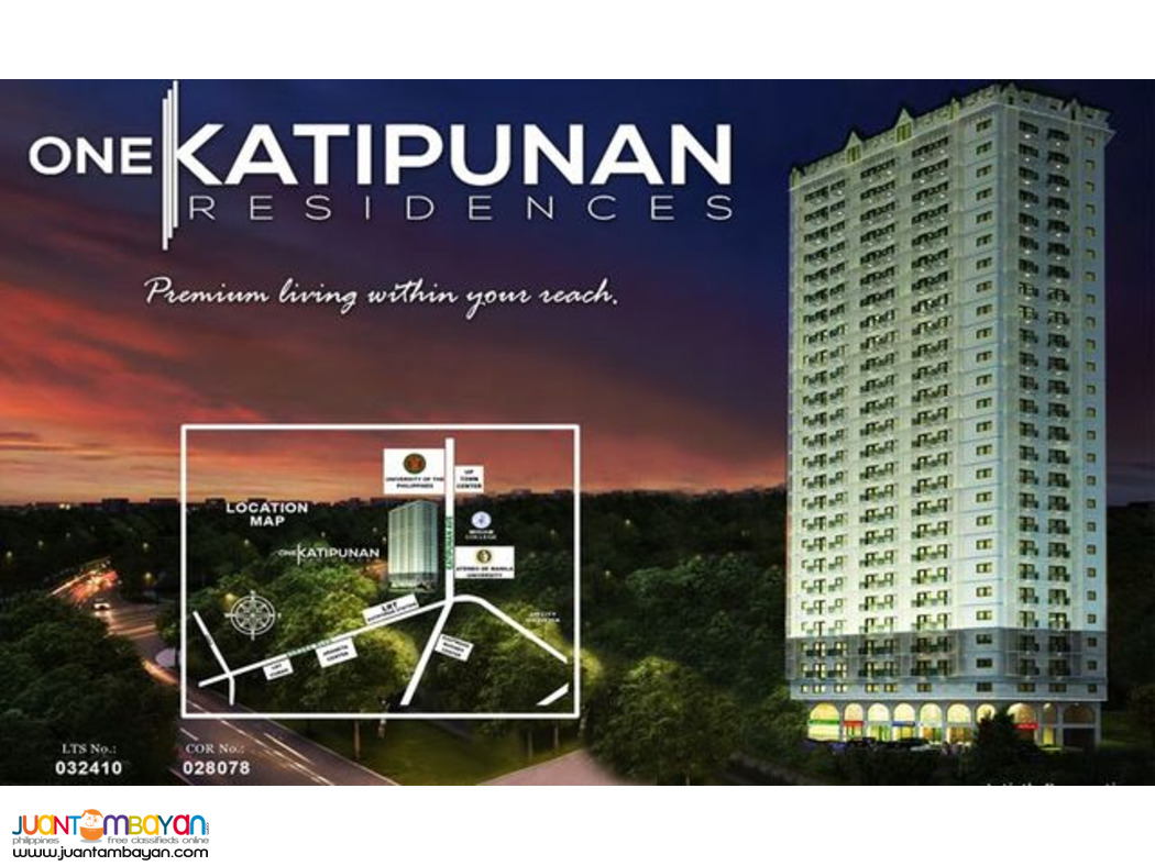 QC 1 BR condo for sale near Katipunan LRT2 station
