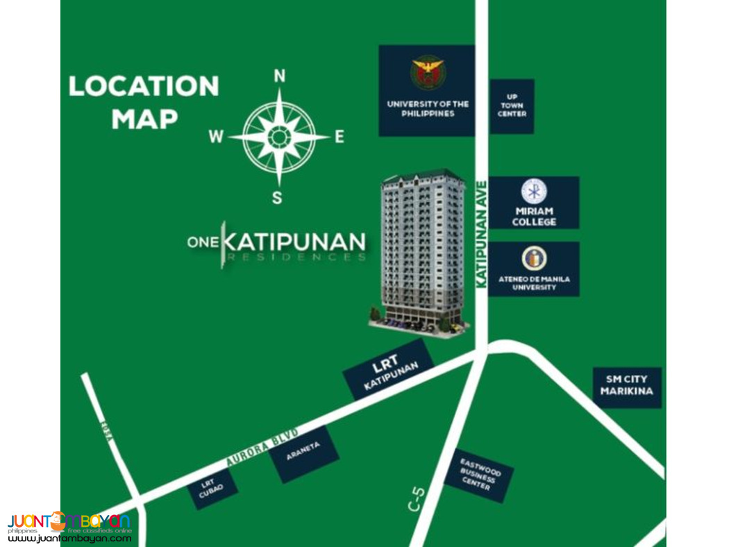 QC 1 BR condo for sale near Katipunan LRT2 station