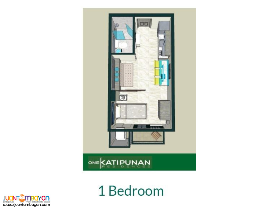 QC 1 BR condo for sale near Katipunan LRT2 station