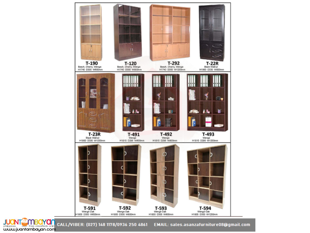 Wooden Book Shelf with Storage // Factory Price 