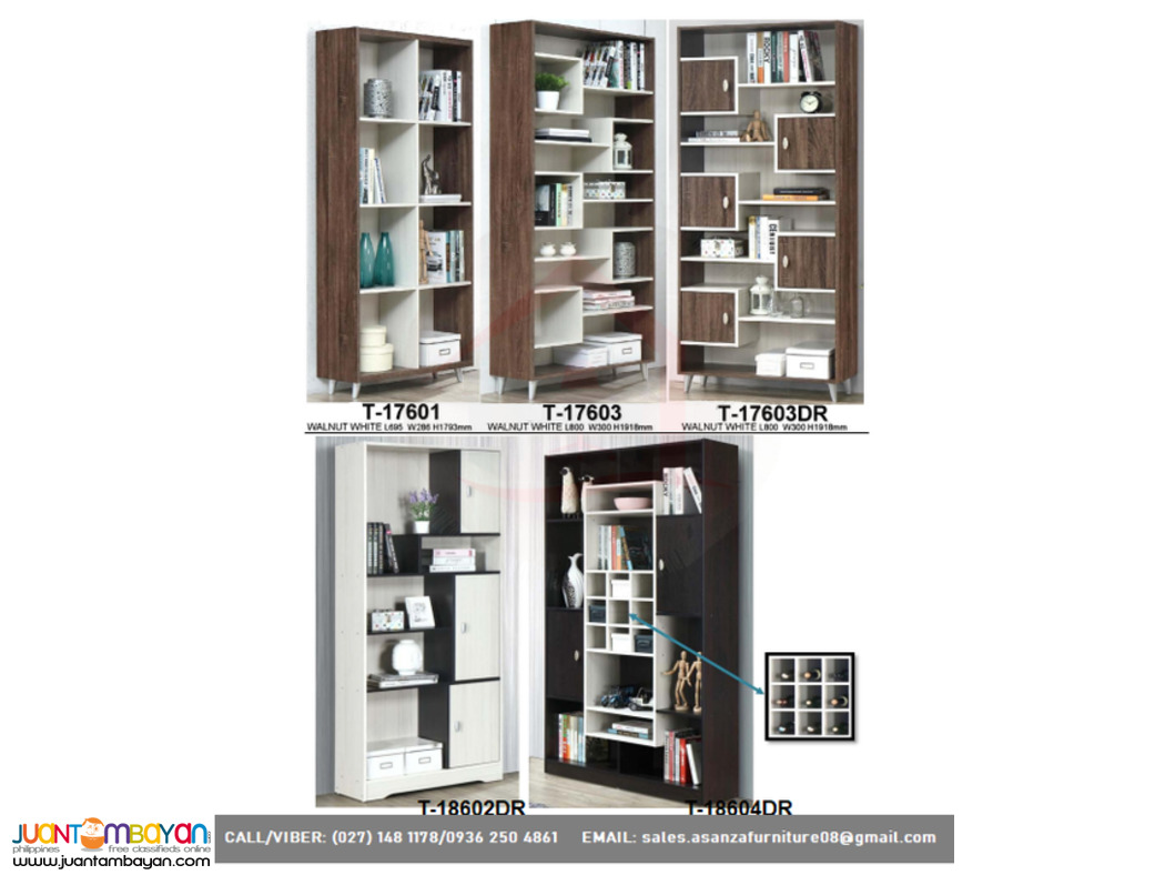 Wooden Book Shelf with Storage // Factory Price 