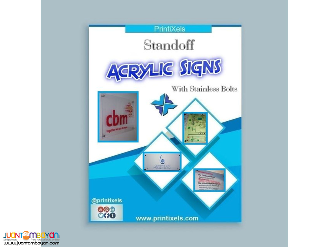 Custom Standoff Acrylic Signs With Stainless Bolts