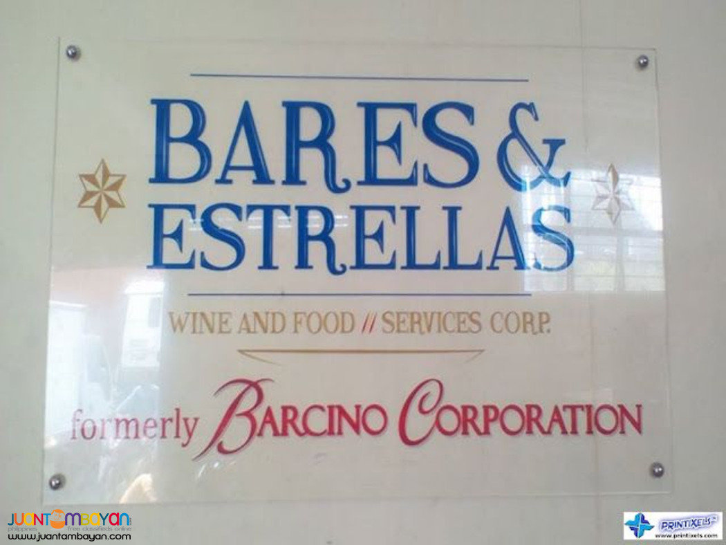 Custom Standoff Acrylic Signs With Stainless Bolts