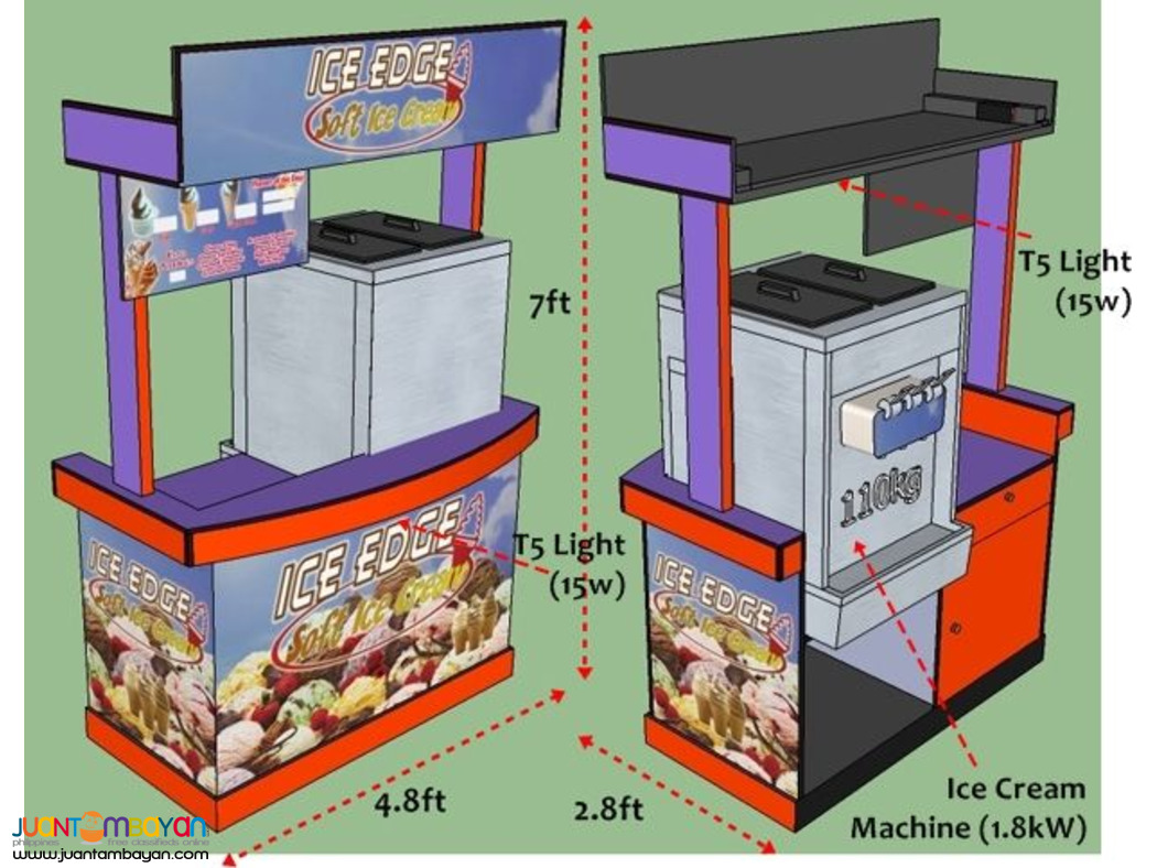 Mall Kiosk Design, Mall Cart Design, Food Booth Stall Design