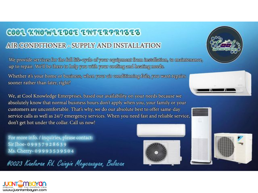 Aircon, Supply, Install, Bulacan Area, NCR Aircon, Supply, Install, Bulacan Area, NCR