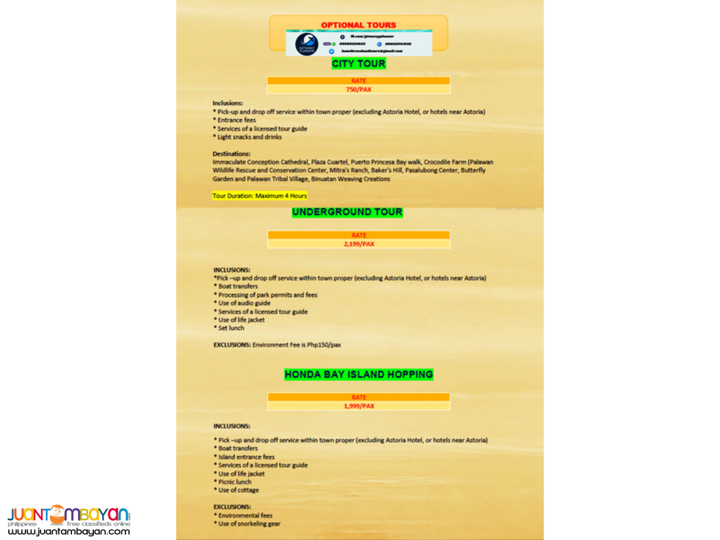 PUERTO PRINCESA LAND ARRANGEMENT