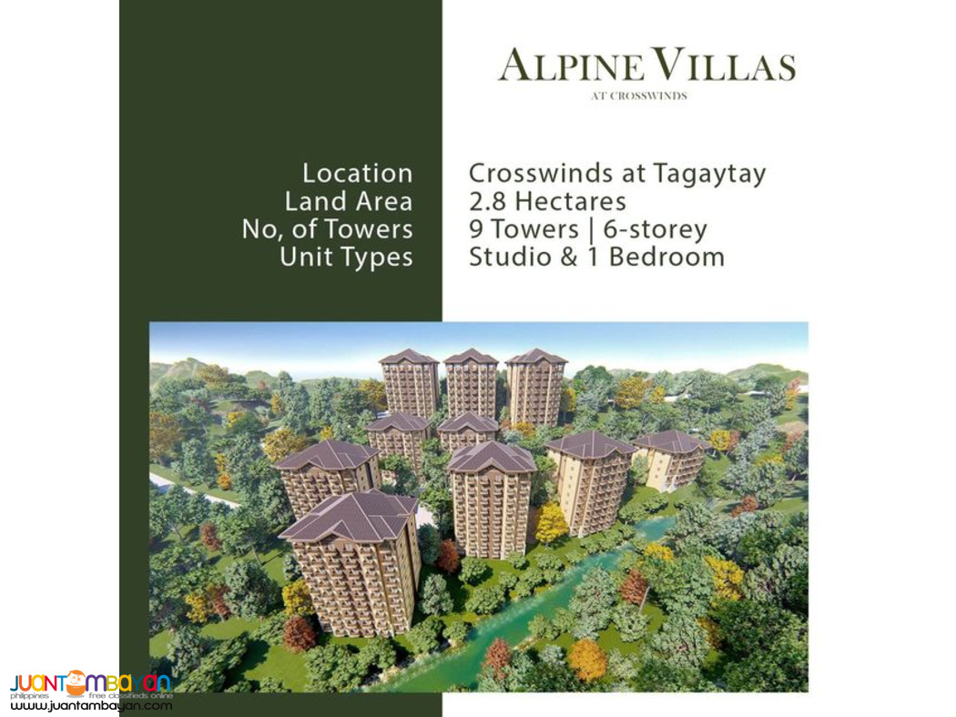 Studio Condo for sale at Alpine Villas Crosswinds Tagaytay