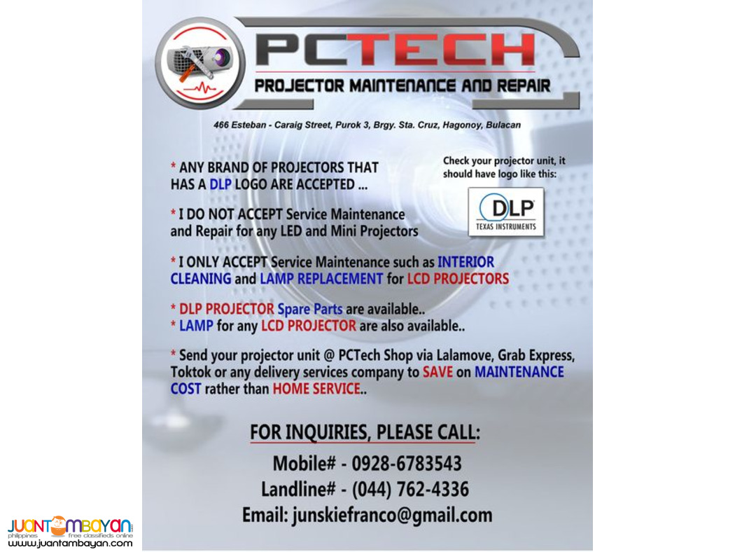 Projector Maintenance and Repair (Projector Spare Parts available)