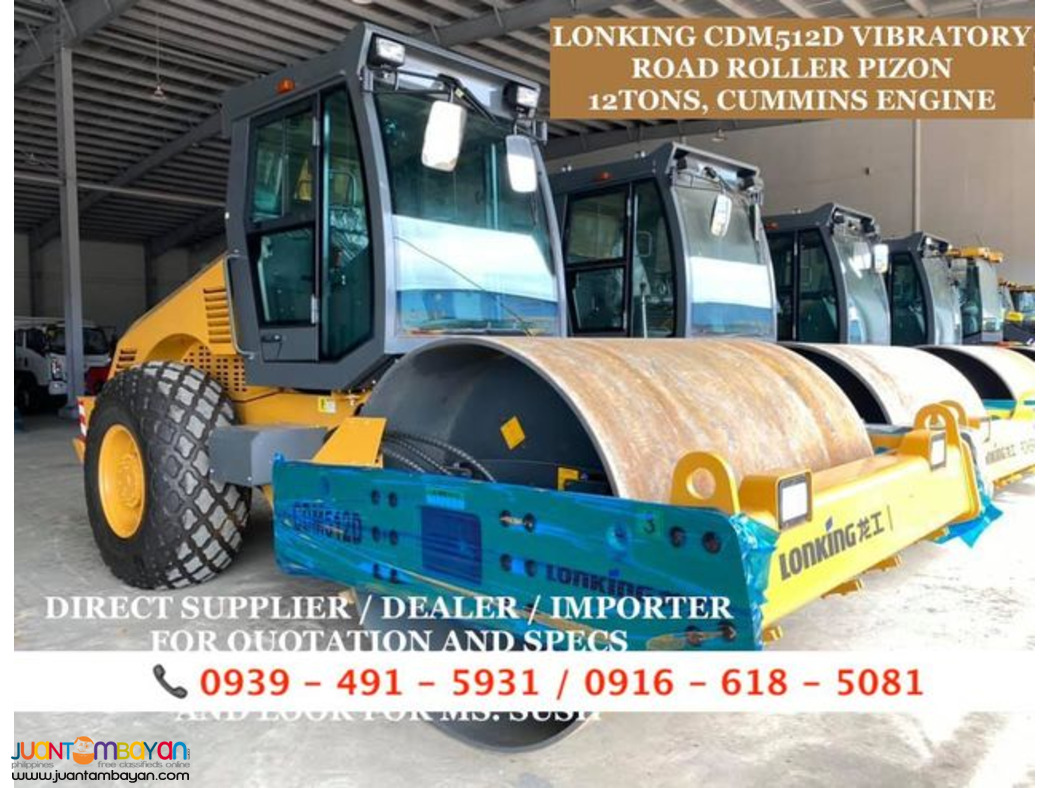 cdm512b vibratory road roller pizon 12tons lonking