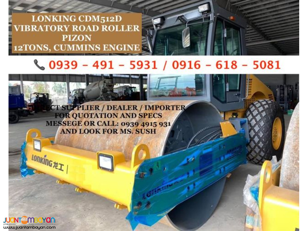 cdm512b vibratory road roller pizon 12tons lonking